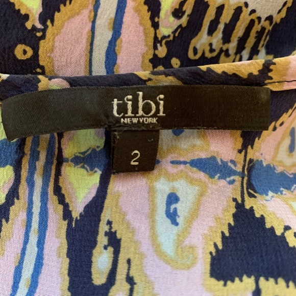 Tibi 100% Silk Sleeveless Blue Purple Casual Summer Dress Size 2 - Picture 7 of 11